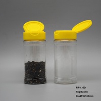 Libre de la muestra libre de BPA calidad alimentaria 100ml gordo lindo sal contenedor vacío saborizante flip botella de tapa de plástico de pet especias tarro redondo
