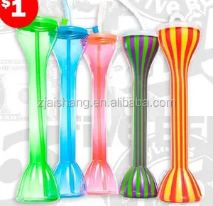 Wholesale custom color durable plastic juice yard glass for GYM