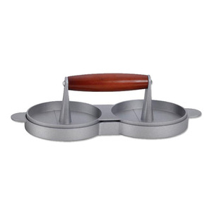 Prensatelas a presión para <span class=keywords><strong>hamburguesas</strong></span>, Material <span class=keywords><strong>de</strong></span> aluminio, con doble orificio, con mango <span class=keywords><strong>de</strong></span> madera, proveedores <span class=keywords><strong>de</strong></span> China - Product Image 4