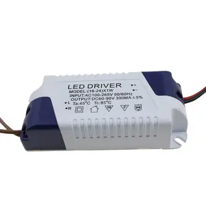 LED Driver Eksternal 300MA (18-24) X1W DC 60V ~ 90V Driver Led 18W 20W 21W 22W 23W 24W Power Supply AC 110V 220V untuk Lampu LED