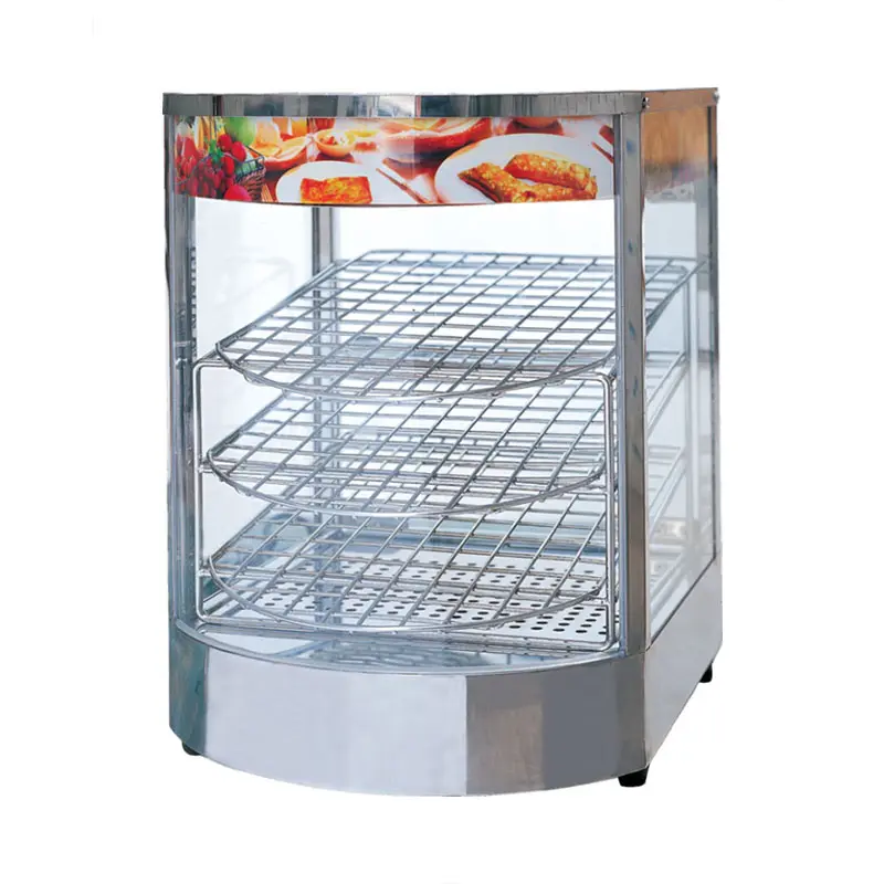 Glas vitrine Food Warmer Cabinet Putting On Tischplatte/Food Heater Showcase