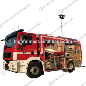 2018 hot sale pneumatic telescopic mast fire truck light tower,vehicle mounted fire truck mobile light mast