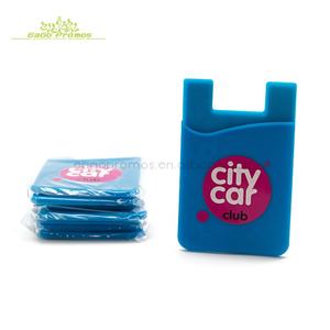 الجملة الترويجية 3M لزجة مخصص اللون سيليكون حامل بطاقات هاتف الذكية حقيبة الخليوي الهاتف - Product Image 1