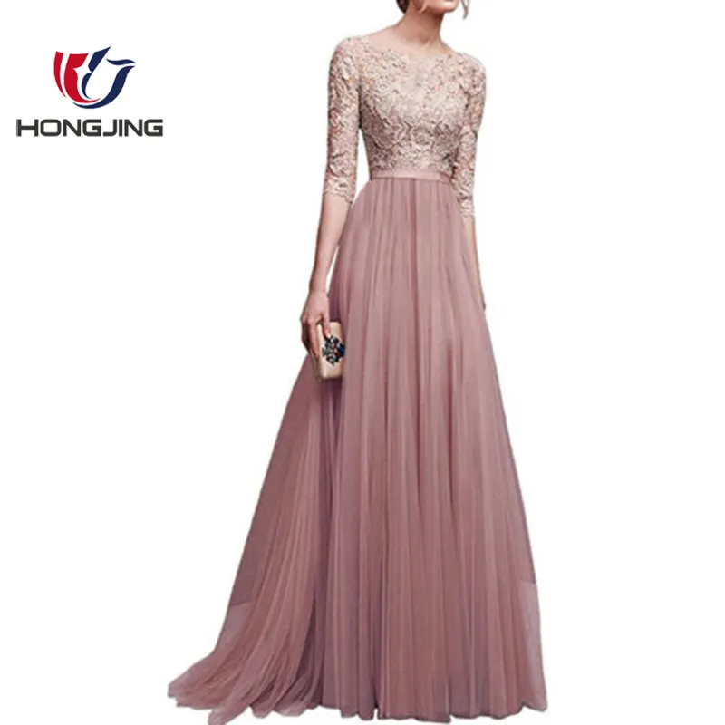 Las mujeres usan escote bastante largo de dama de honor corto mangas vestido de fiesta Formal boda forrado ropa de baile sexy vestido de novia