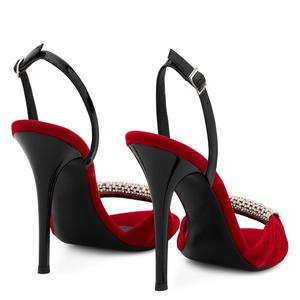 HMS134 New High Quality Brand Handmade <strong>Red</strong> <strong>Heel</strong> Slides Sandal Women Dress Shoes - Product Image 5