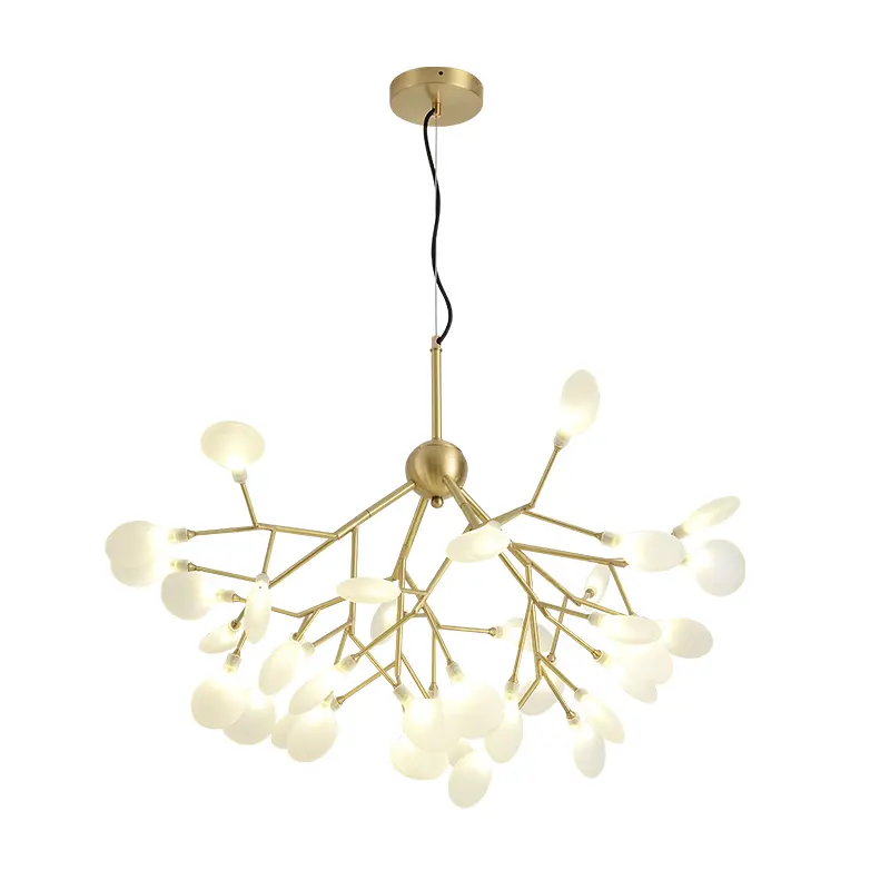 Lustre de cristal de luz led, moderno, simples, dourado, em formato de mosca, lustre e lâmpadas para sala de estar