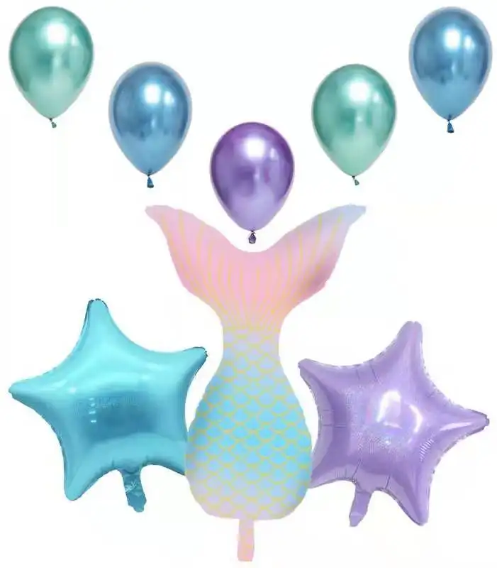 Aluminium folie Meerjungfrau Schwanz Ballon Kleine Meerjungfrau Ariel Ballon Geburtstags feier Dekorationen Kinderspiel zeug Helium Luftballons