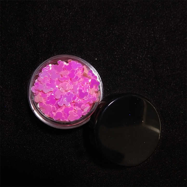 Bulk Popular Mickey Mouse Glitter Iridescent Pink Pearl Mickey Glitters for Tumbler&Nail Carts