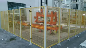 Paneles de cercado de metal, cerca de malla de alambre de taller de fácil montaje, robot y valla de barrera de panel de máquina