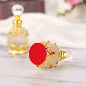 Flacon de parfum en verre vide de 15 ml, en alliage métallique, breveté, pour bijoux, huile essentielle, attar, style européen et moyen-oriental # 81111S - Product Image 3