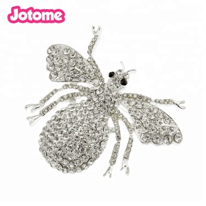 Broche de Plata con Incrustaciones de Cristal Transparente en Forma de Abeja para Bodas, Compromisos y Niños, Venta al por Mayor - Product Image 4