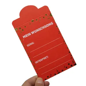 Benutzer definierte Goldfolie dicke 250gsm weißes Kraft papier cny Geld Geschenk rotes Paket