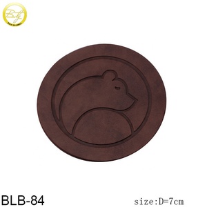 Di lusso a forma di fiore 3D etichette in pelle sintetica nome stampato <span class=keywords><strong>e</strong></span> pizzo decorazione per scarpe <span class=keywords><strong>e</strong></span> vestiti colore marrone Patch modello OEM - Product Image 6