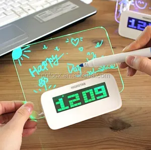 Good selling led message board alarm clock ,led writing clock ,led table clock