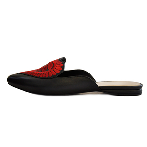 2018 şık nakış tasarım deri düz bayanlar terlik katırlar - Product Image 4