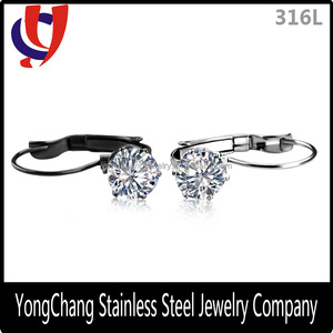 Fantaisie acier inoxydable zirconite goujon boucle d'oreille bijoux <span class=keywords><strong>costume</strong></span> oreille piercing goujon bijoux - Product Image 2
