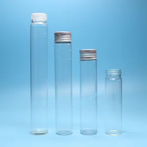 Flat Glass Test Tubes Clear Round And Flat Bottom Screw Glass Test Tubes