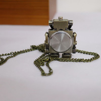 Montre de poche à Quartz en forme de jouet, Vintage, de poche, pour femmes et filles, pull, chaîne, collier pendentif, horloge, Robot, SP012, nouvelle mode,
