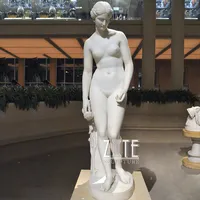 Hand geschnitzte römischen nackten weiblichen stein statue marmor frau dame skulptur