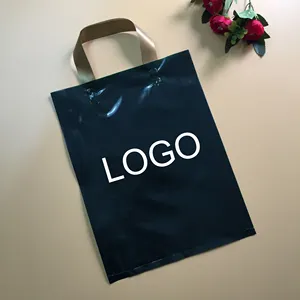 Hot selling custom logo size With the handle plastic reusable shopping bag shopping bag