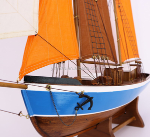 Modello di <span class=keywords><strong>barca</strong></span> <span class=keywords><strong>da</strong></span> <span class=keywords><strong>pesca</strong></span> al tonno, 78x16x81cm, moderno azzurro nuova finitura modello di nave <span class=keywords><strong>in</strong></span> legno, <span class=keywords><strong>regalo</strong></span> nautico per lui - Product Image 4