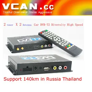Популярные 2 тюнер HD автомобиль ТВ-тюнер DVB-T2 ТВ приемник Высокоскоростной России Таиланд оптовая