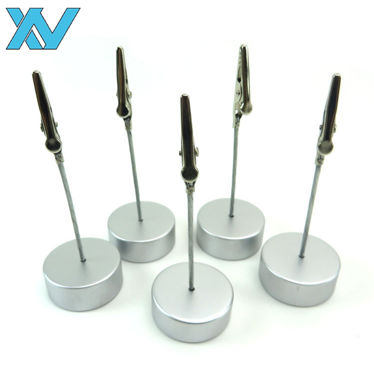 Silver round resin base metal alligator clip holder