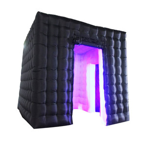 휴대용 부 풀릴 수 <span class=keywords><strong>Cube</strong></span> <span class=keywords><strong>LED</strong></span> <span class=keywords><strong>Photo</strong></span> 부스 두 문 Black 텐트 대 한 웨딩 Birthday Party - Product Image 2