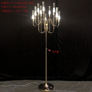 Wholesale Floor Crystal 8 Arms <strong>Candlesticks</strong> Wrought Iron Wholesale Wedding <strong>Tall</strong> Floor Candelabras for Table Centerpiece - Product Image 2