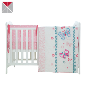 Rosa y blanco mariposa diseño apliques <span class=keywords><strong>cuna</strong></span> lecho del bebé cama - Product Image 6