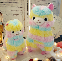 Poupées Alpaga Arc-en-ciel Personnalisées, Jouets en Peluche Cheval en Peluche Coloré, Poupées Mouton Ultra Douces avec Rembourrage en Coton PP, Cadeaux Animaux en Peluche
