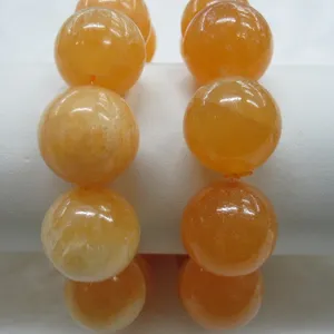 natural gemstone hard honey yellow jade stretch bracelets