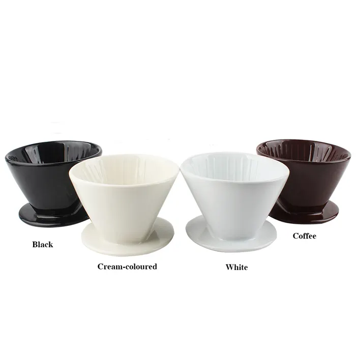 Cafeteira reutilizável, venda por atacado de fábrica, máquina de café por gotejador, em porcelana branca, copo de cerâmica, filtro