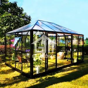 로얄 파크 쉬운 DIY 강화 전망대 알루미늄 유리 정원 온실 GE-2604