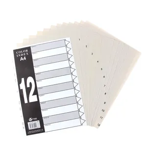 High Quality 13C A4 PP classic stationery color index file folder tab dividers