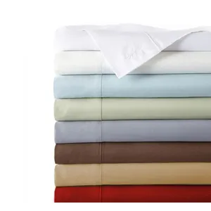 مفارش سرير تركي قطنية عضوية 400TC/مفارش سرير منزلية 4 قطعة بألوان سادة أطقم مفارش سرير قطنية 100% قطن