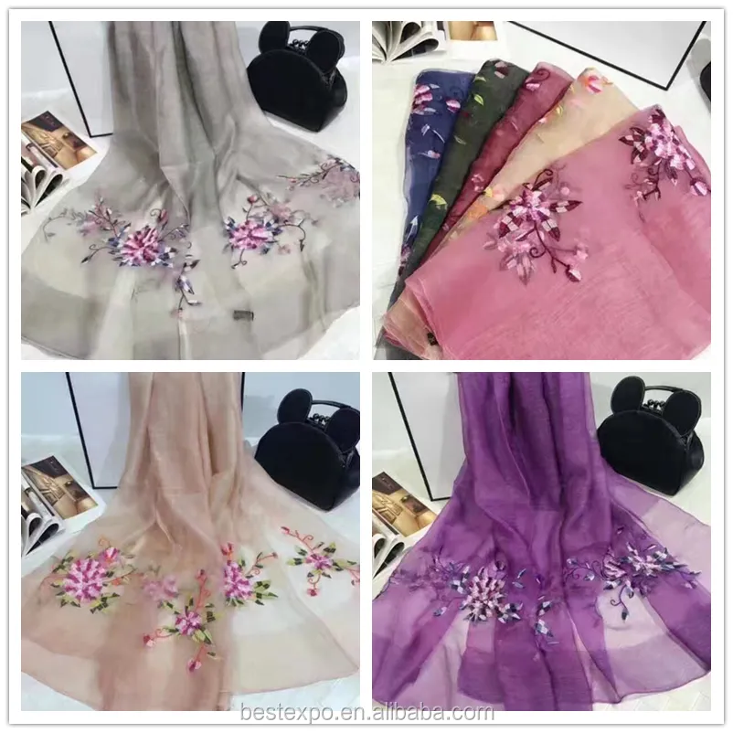 wholesale 100% silk and hand embroidery spanish flamenco manton scarf pashmina shawl