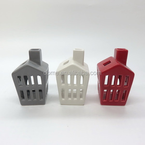 <span class=keywords><strong>Casa</strong></span> colorida forma De Cerámica titular de la vela candelita - Product Image 1