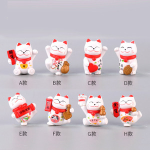 Maneki <span class=keywords><strong>Neko</strong></span> แมวนำโชคตกแต่งสวน,ของตกแต่งภูมิทัศน์ขนาดเล็กสำหรับสวนนางฟ้าจำนวน8ชิ้น - Product Image 3