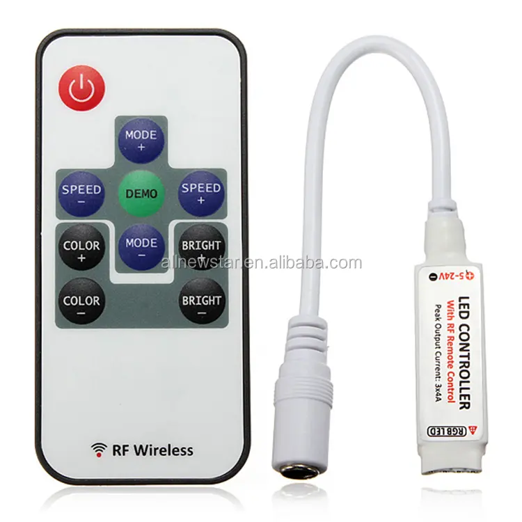 Rf Rgb Pengontrol Led Mini Manual Rgb, Pengontrol Remote Control LED Nirkabel RF untuk Strip Lampu LED RGB 5050/3528