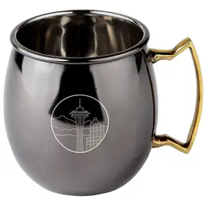 MARTINI ERISTOFF Bombay Sapphire Dewar's Grey copper beer mugs Skyline Stainless Steel Moscow Mule Mugs With Black Mirror