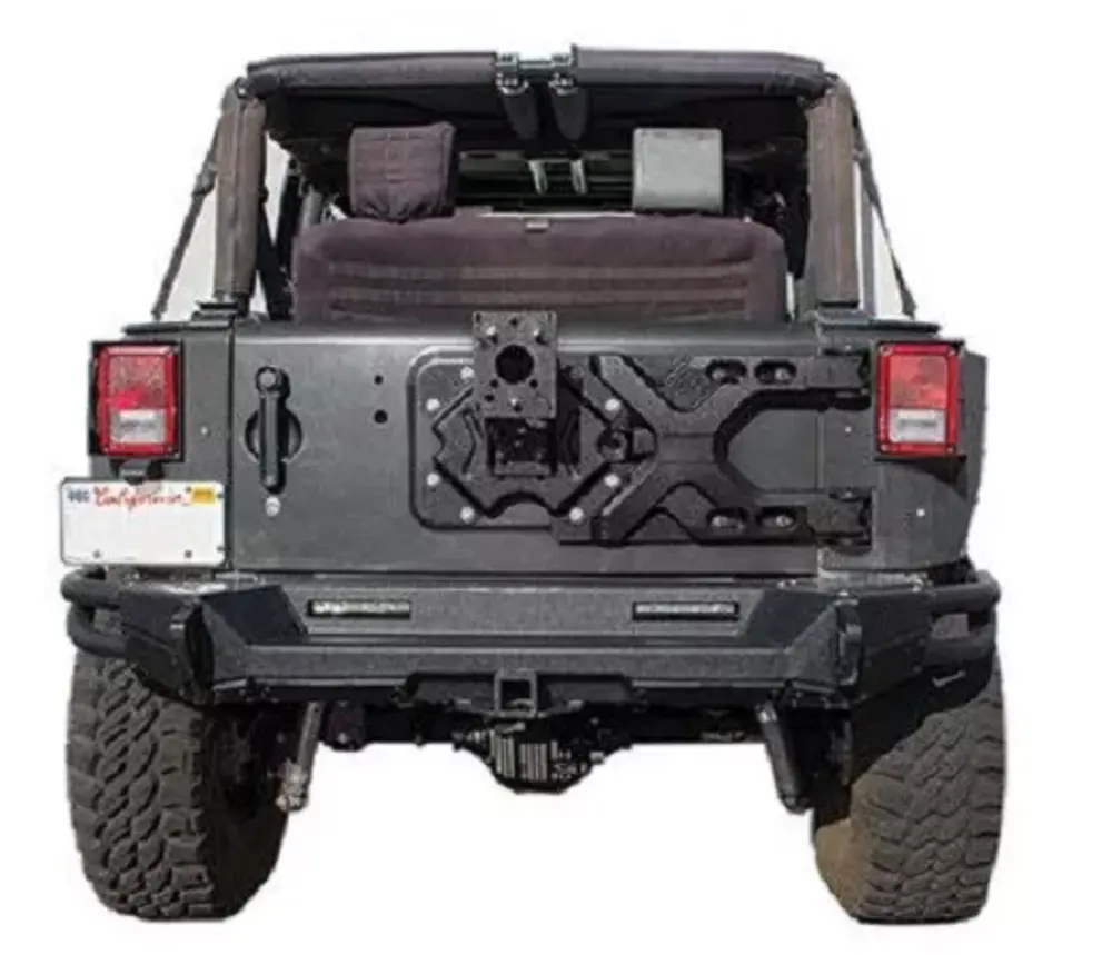 Wholesaler Parts Spare Tire Carrier Steel Rear Bumper Guard For Jeep Wrangler Tire Carrier JK 7 Days Delivery In Guangzhou