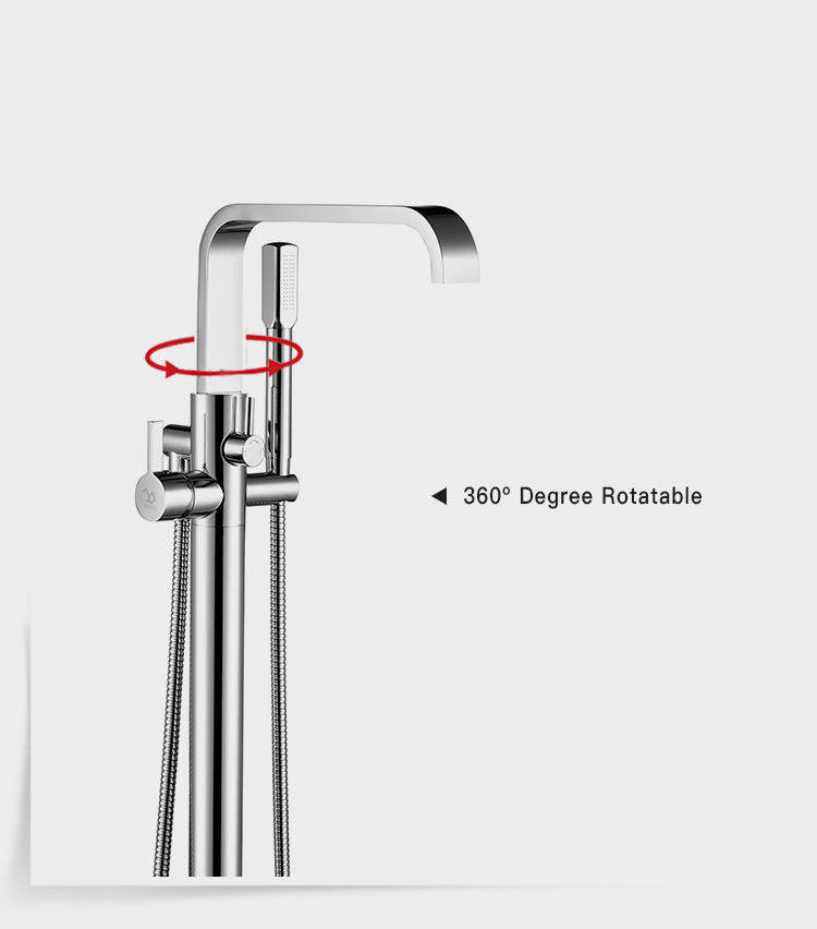 Bathroom Floor Installed Tap Freestanding Bathtub Faucet