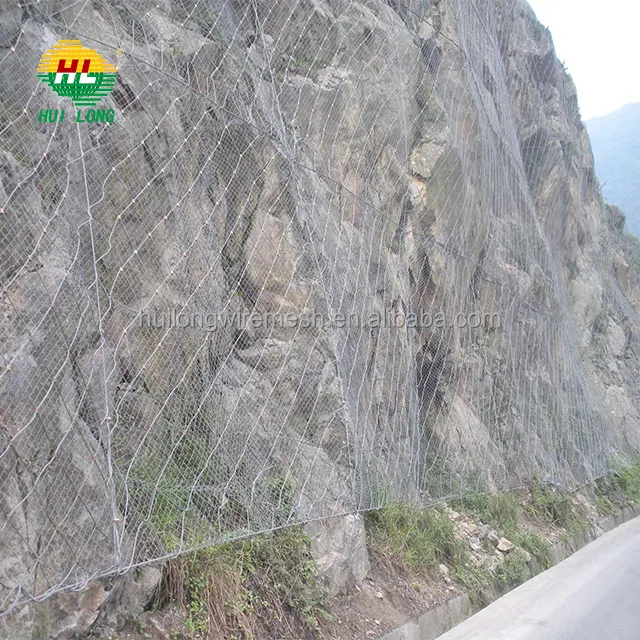 China supplier sns slope stabilization rock fall stainless steel wire rope mesh net