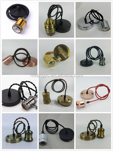 ซ็อกเก็ตโคมไฟระย้าแบบสกรูของเอดิสันวินเทจที่แขวน E27สายสิ่งทอสไตล์อุตสาหกรรมที่ยึดโคมไฟปลั๊กมาตรฐาน CE ยาว1.2เมตร - Product Image 5