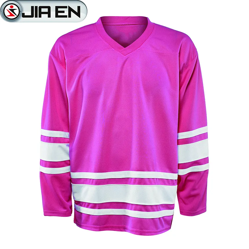 Design Mesh Blank Hockey Trikots Custom ized Lightweight Pink Eishockey Trikot