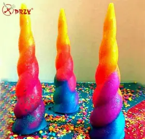 3D Unicorn Horn Fondant Silicone Khuôn Cho Bánh Trang Trí Nến Thực Phẩm Lớp Khuôn