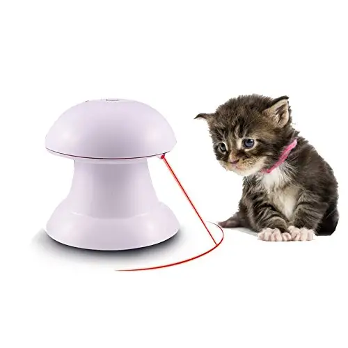 Luce rotante automatica con giocattolo elettrico motorizzato interattivo per gatti con rotazione a 360 gradi