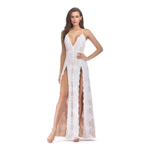 Abiti da Festa Sexy con Paillettes per San Valentino, Vestito Lungo Femminile con Schiena Scoperta e Spacco Alto, Abito Maxi da Club in Offerta Y10376 - Product Image 5