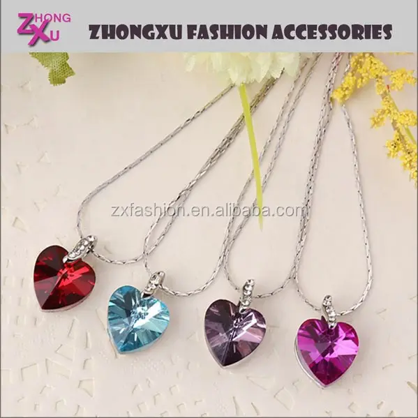 new fashion custom lady rhinestone crystal heart pendant